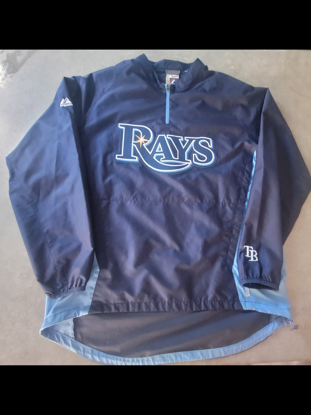 Tampa BAY RAYS Majestic Navy PULL-OVER Jacket